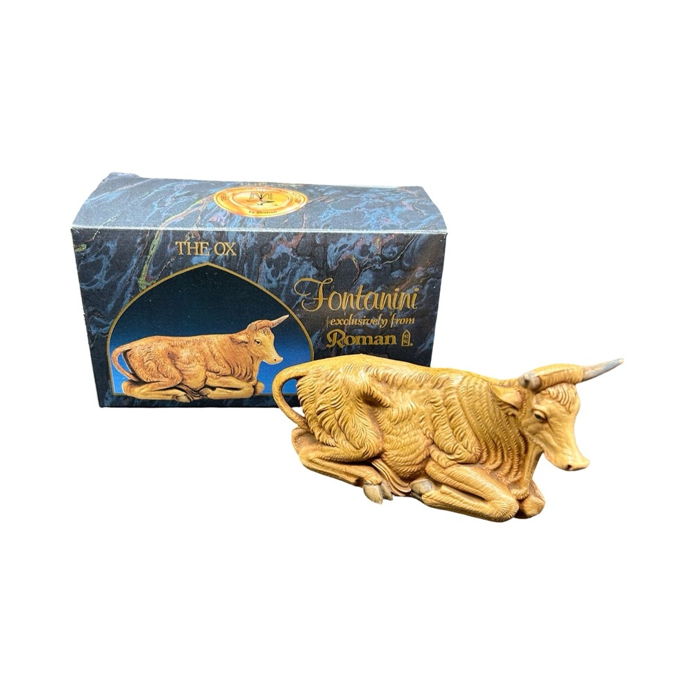 Fontanini Heirloom Nativity Seated Ox 52534 Elio Simonetti 5 Inch Italy 1992